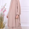 IMG_6546 Jilbab 2 pièces jupe Jamila taupe (beige rosé)