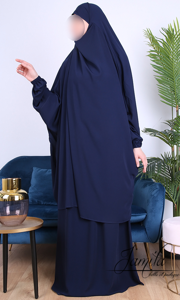 IMG_9983 Jilbab 2 pièces jupe Jamila bleu nuit (bleu marine)