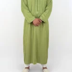 Caftan homme peau de pêche vert émeraude Caftan homme peau de pêche vert émeraude (vert olive clair)
