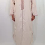 Djellaba homme hiver beige Djellaba homme hiver beige sable à finitions vieux rose