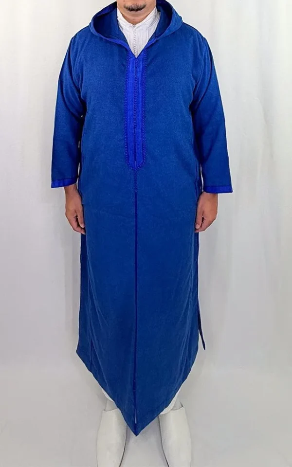 Djellaba homme hiver bleu Djellaba homme hiver bleu roi à capuche