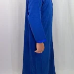 Djellaba homme hiver bleu Djellaba homme hiver bleu roi à capuche, vue de profil