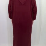 Djellaba homme hiver bordeaux Djellaba homme hiver bordeaux à capuche, plastron brodé, vue de dos