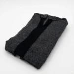 Djellaba homme hiver noir Djellaba homme hiver noire, chiné gris anthracite à passementerie noire, pliée