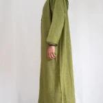Djellaba homme hiver vert Djellaba homme hiver verte (vert kaki chiné) à capuche, vue de profil