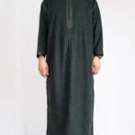 Djellaba homme hiver vert sapin Djellaba homme hiver vert sapin, chiné sombre à capuche
